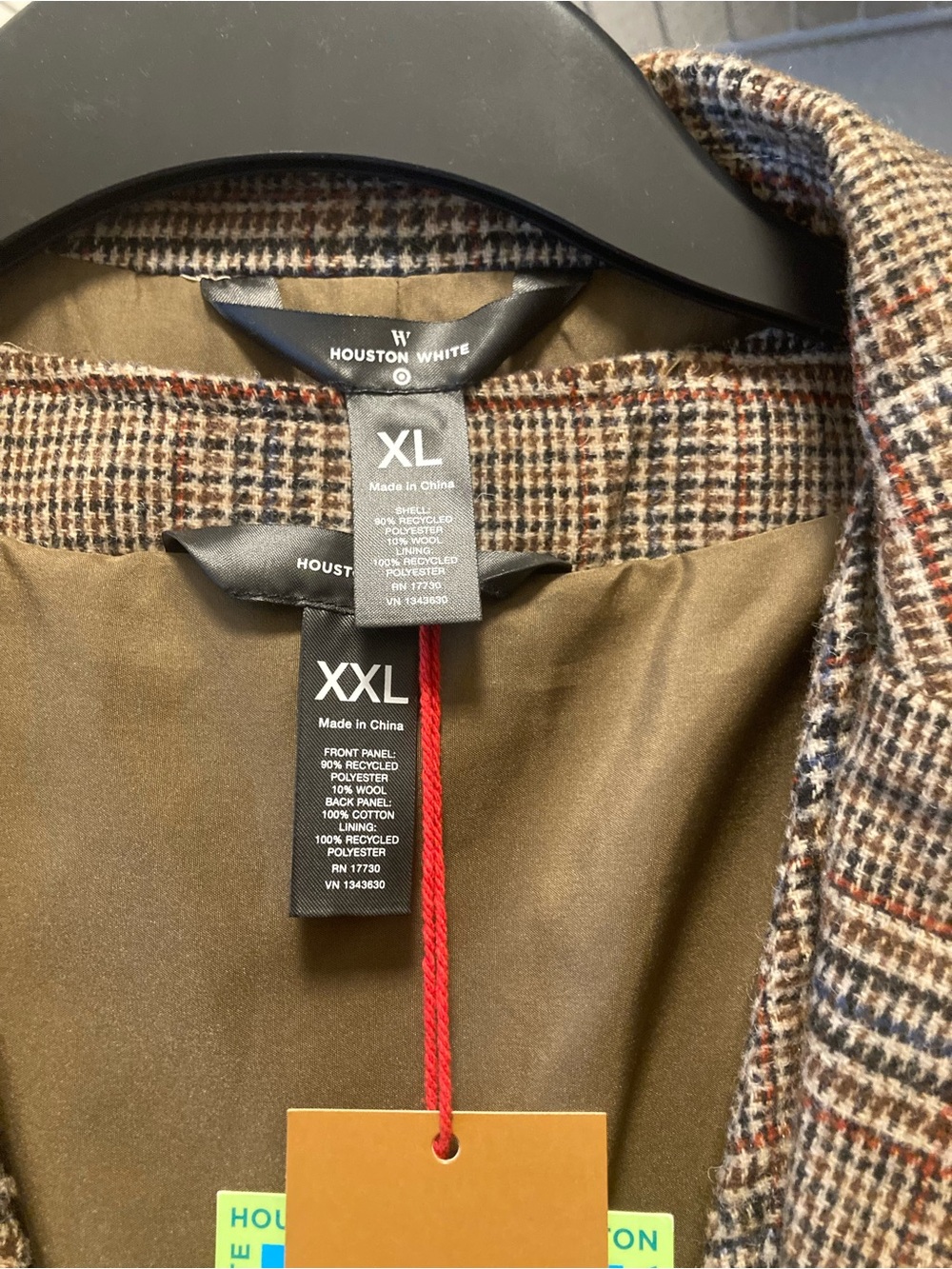 NWT Houston White Brown Glen-Plaid Three-Piece Suit: Jacket, Vest, Pants (XL*) - Picture 3 of 8